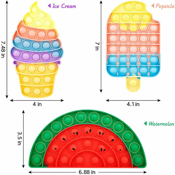 3-pack Bubbla Sensory Pop it Fidget Leksak