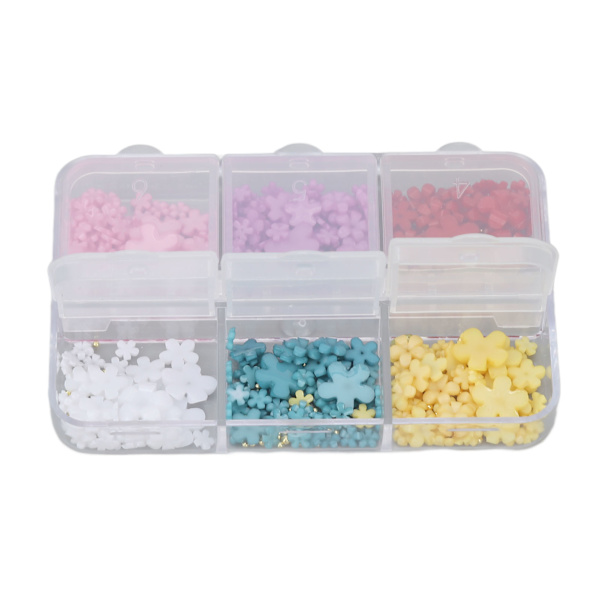 3D Blommor Nagelkonst Dekorationer 6 Färger Resin Nagelkonst Tillbehör för Hem DIY Hantverk Nagelsalonger