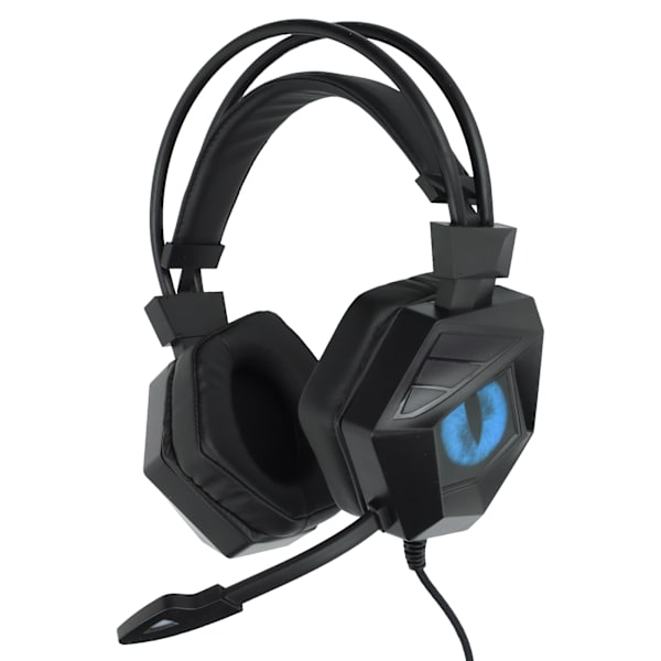 Gaming Headset Støjreducerende USB 3.5mm Interface Over Ear RGB Hovedtelefon med Mikrofon til PS4 PC Bærbar Sort Blå