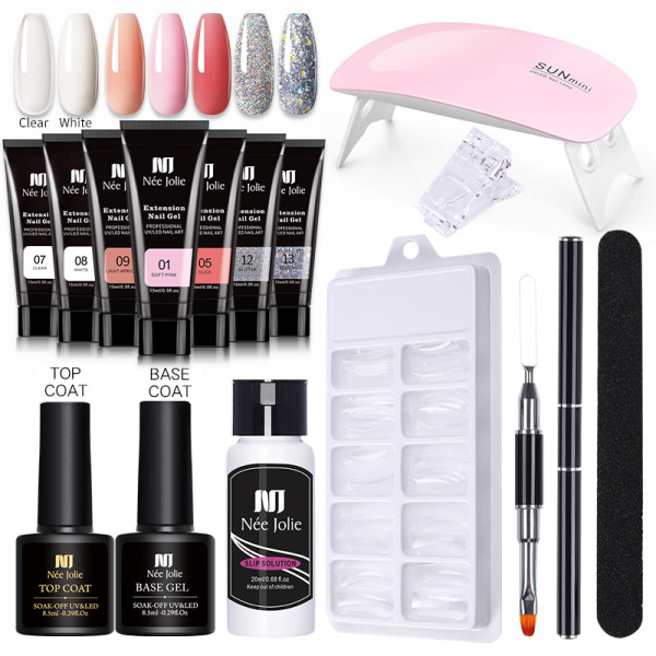 Nagelgellackset nagelset polygelset