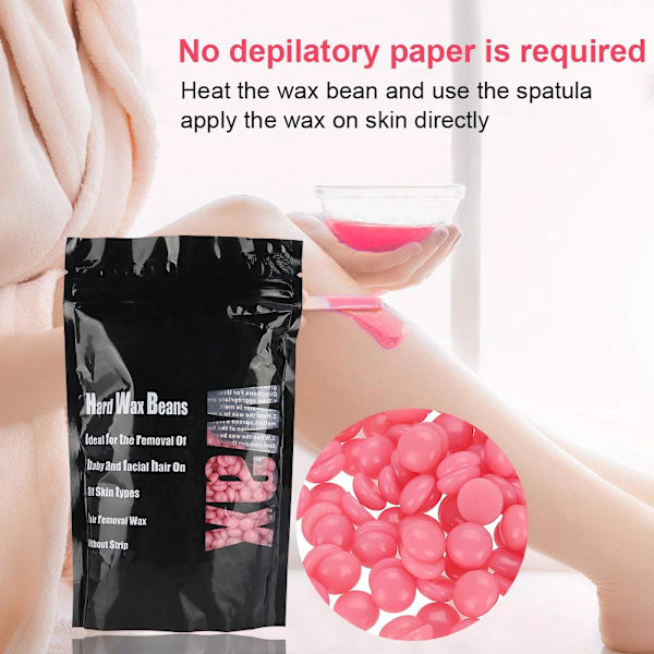 100g/Påse 10 Typer Depilatorisk Hårdvax Bönor Arm Kropp Hårfjerning Bivax Pellets (Ros)