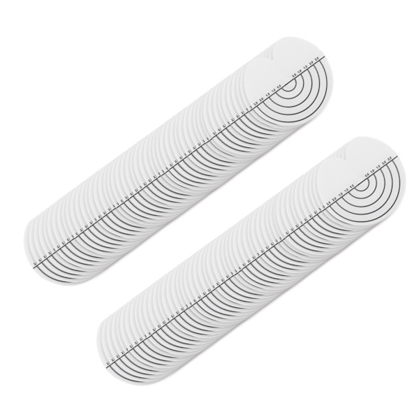 100 st Hårvärme Skyddsskydd med Skala Enkelt Hål PVC Klar Fusion Limskydd Hårförlängningsverktyg för Hår