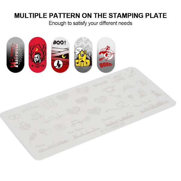 Negle Stempling Plater Mønster DIY Negle Trykking Stempling Mal Manikyr Verktøy 05-08