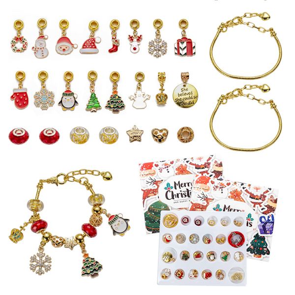Juleankomstdagskalender Blind Box DIY Kreativ Børne Armbånd Tilbehør C