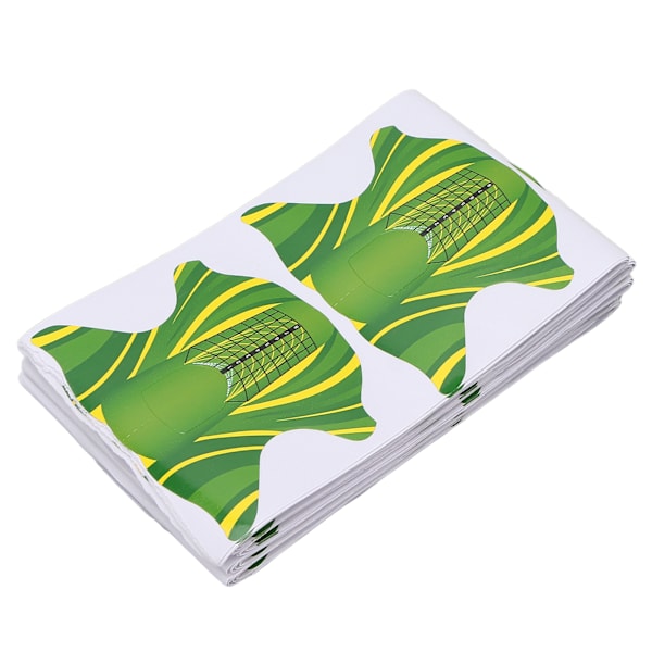 100 st Nailformar Professionell Hemma Nail Salon Bärbar Nail Extension Form Guide Sticker Tillbehör Grön