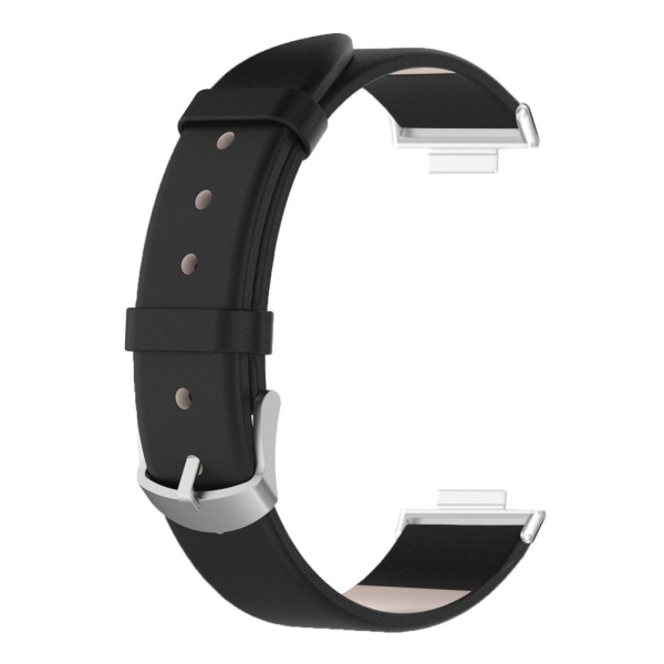 Smart Watch Band Læderrem Sort Komfortabel slid Justerbar erstatningsdel til Watch FIT2