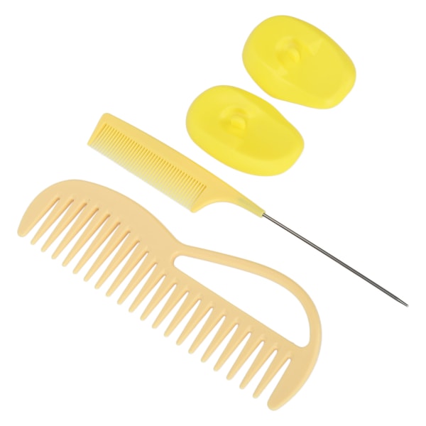 Hårfargesett Ergonomisk bred tann vaskbar silikon hårfarging kam øredeksel for skjønnhetssalong