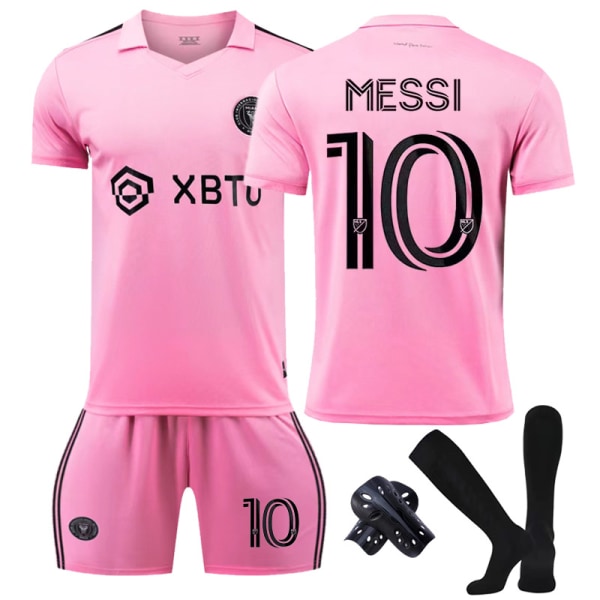 2324 Home Miami International Messi 10 trøjesæt fodboldtræningskit 2324 Pink No.10 XS