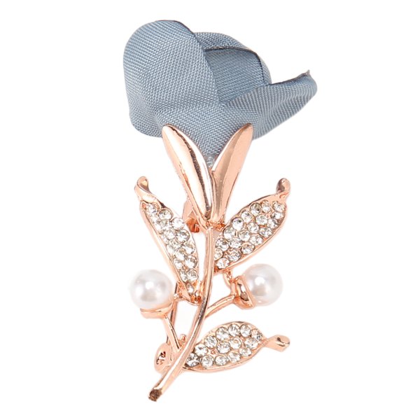 Brosch för kvinnor Blå Ros Strass Retro Elegant Stil Kristallbrosch för Fest Bröllop Födelsedag