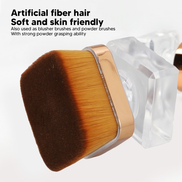 2 sett Nagelstøv rensebørste Mykt hår Utsøkt håndtak løs pulverbørste med oppbevaringsboks