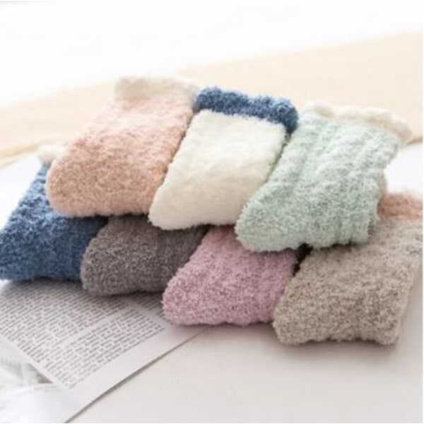 5 par kvinner vinter varme myke fluffy sokker tilfeldig