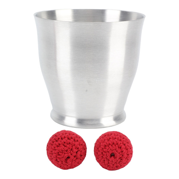 Magnetism Tricks Cup Röda Bollar Set Oändlig Kul Aluminium Chop Cup för Scenföreställning Rekvisita