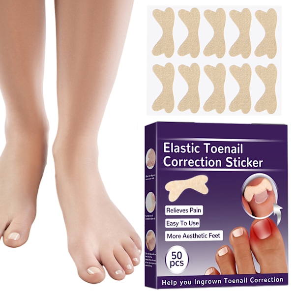 Topplaster for innvokste tånegler - Elastisk, korrigerende lapper for pedikyr