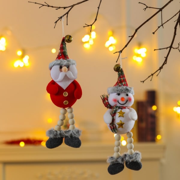 Julepynt Juletre Lite Hengepynt Tegneserie Sjal for Eldre med Klokkepynt Deer