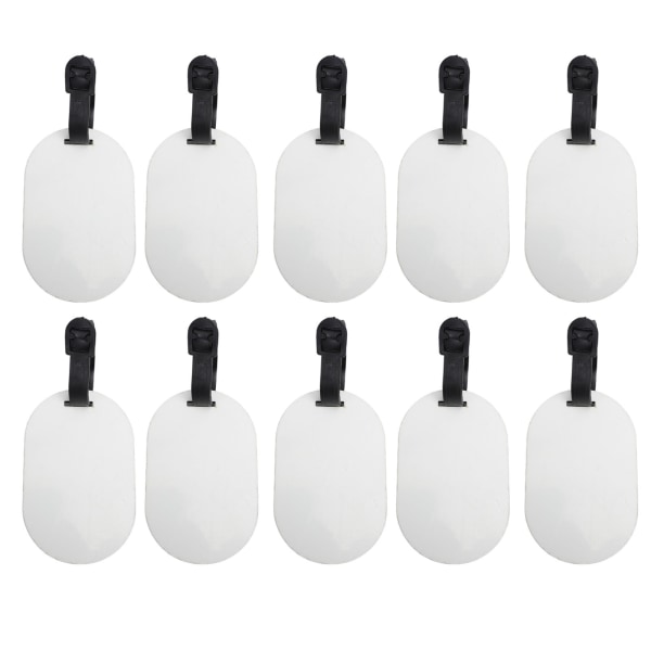 10 stk Sublimeringsbagasjetagger Hvit MDF Dobbeltsidig Utskriftbar Øye Fangende Blanke Bagasjetagger for DIY Reise Koffert Vesker A3