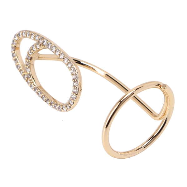 Fingerneglringer for kvinner med steiner, utsøkt og trendy fingernegldekselring, neglkunstdekorasjon, gull