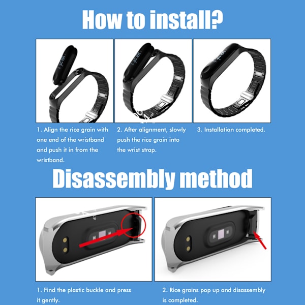Ersättningsarmband Kompatibla med Xiaomi Band 7 Metallarmband Vattentäta Armband i Rostfritt Stål Lätt att Installera med Verktyg