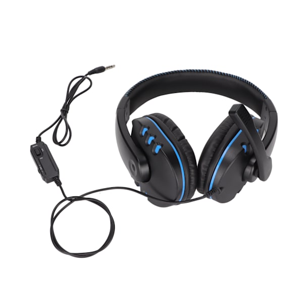 3,5 mm spelheadset stereo brusreducerande trådbunden volymkontroll spelhörlurar med mikrofon för PC bärbar dator mobiltelefon