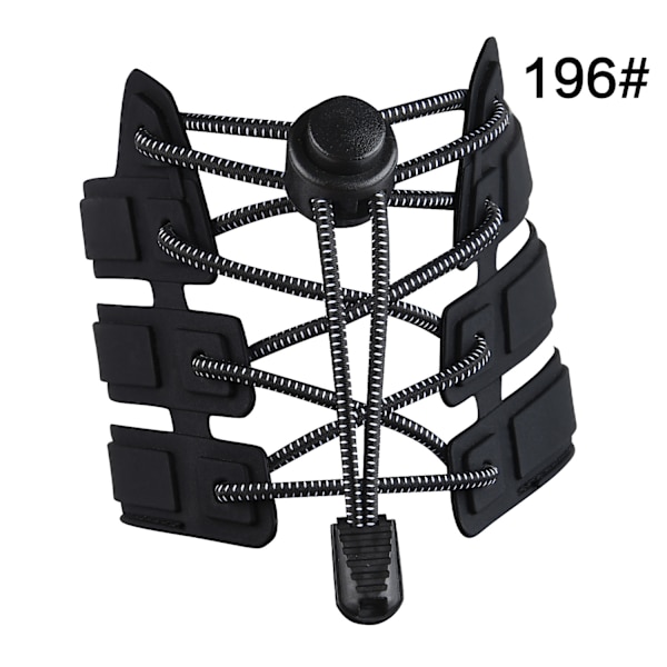 Lazy snørebånd, børnesikkerhed, ingen behov for at binde snørebånd, spænde med hvide prikker, elastisk reb, sports snørebånd Black 120cm