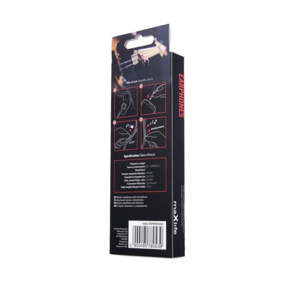 Maxlife MXEP-02 - In-Ear Høretelefoner med Mikrofon, Sort