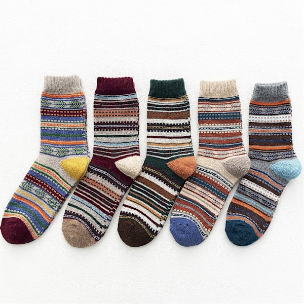5 par herrsockor, tjocka termiska strumpor
