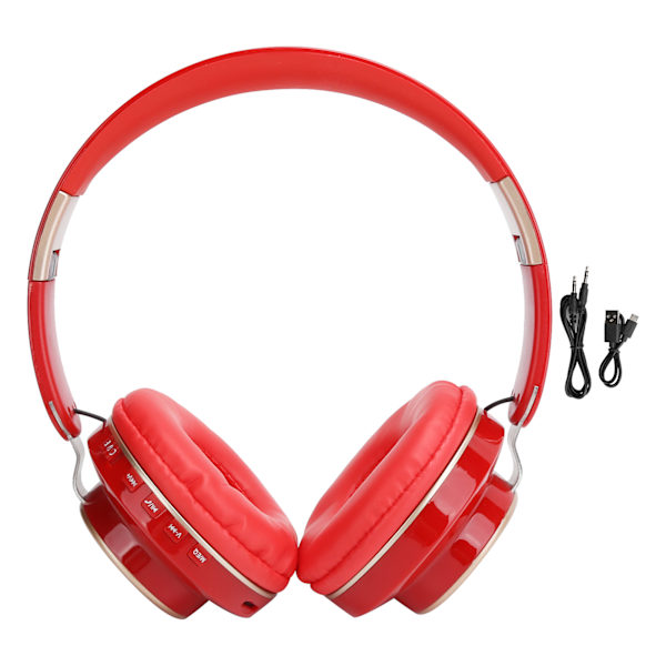 08S Headset Bluetooth 5.0 HiFi Foldbart Teleskopisk Sports Computer Gaming HodetelefonRød