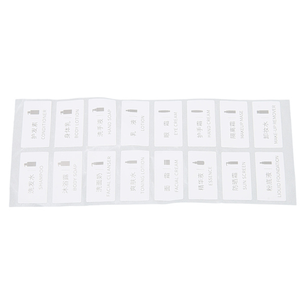 Självhäftande Etiketter Rektangulära Etiketter Dekaler för Påfyllning av Resekosmetiska Flaskor Ducument 16st 11 X 21mm / 0.4 X 0.8in