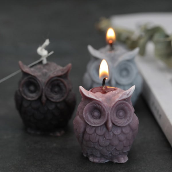 3D Owl Candle Silikon gör DIY handgjorda molds