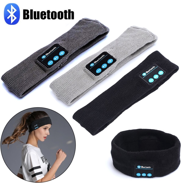 Sovhörlurar - Bluetooth Pannband med Mikrofon Svart