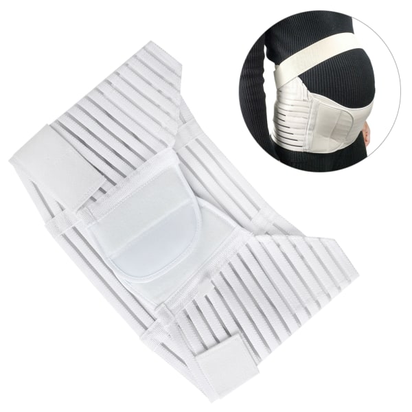Elastisk Justerbar Graviditetsbelte Pustende Magebinder Ryggstøtte (M)
