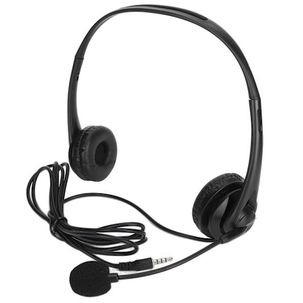 Kundtjänst headset handsfree stereo sladd binaural PC brusreducerande hörlurar för telefonsamtal 3,5 mm
