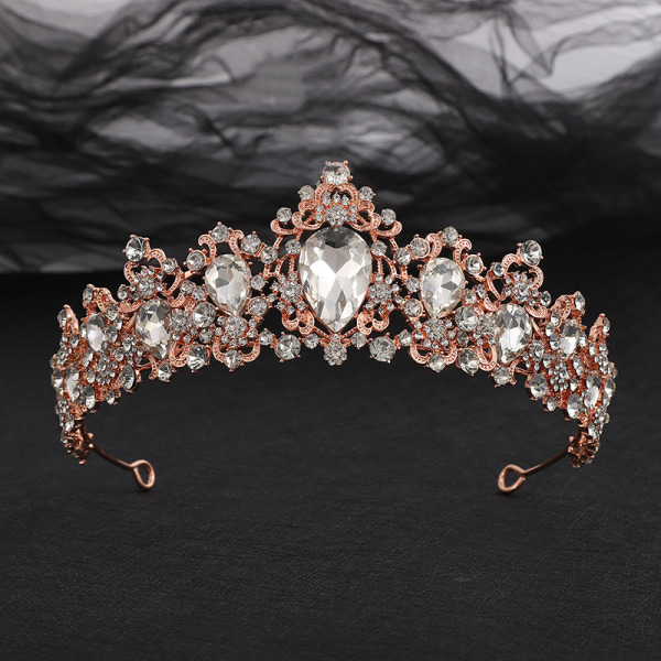 Kristall bröllopskronor med kam parad tiara kroner strass krona