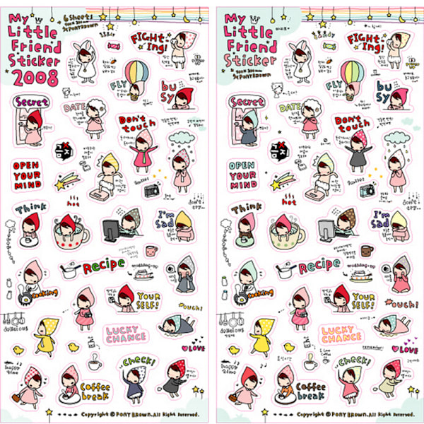 6 Ark My Little Friend DIY Schema Dagbogskalender Filofax