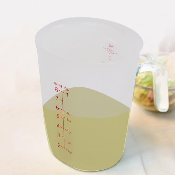 Läpinäkyvä Pehmeä Silikoninen Mitta-astia Visuaalinen Puoliläpäisevä Maitokulho (250ml)