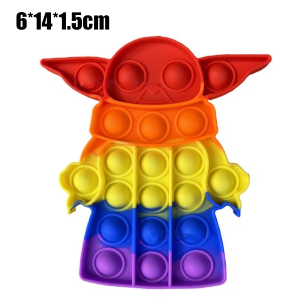 Star Wars Baby Yoda Pop It Fidget Leksaker för Barn Push Pop Leksak