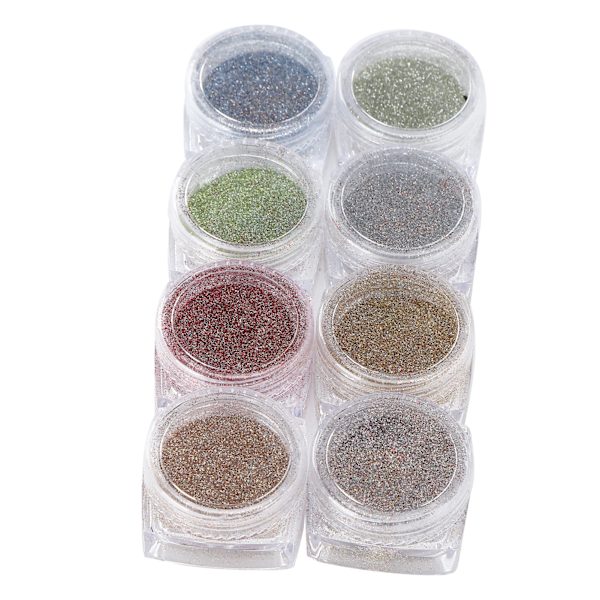 8 Ask Glitter Färgglada Plast Glittrande Dekorationstillbehör Formgjutning Hantverk DIY Material