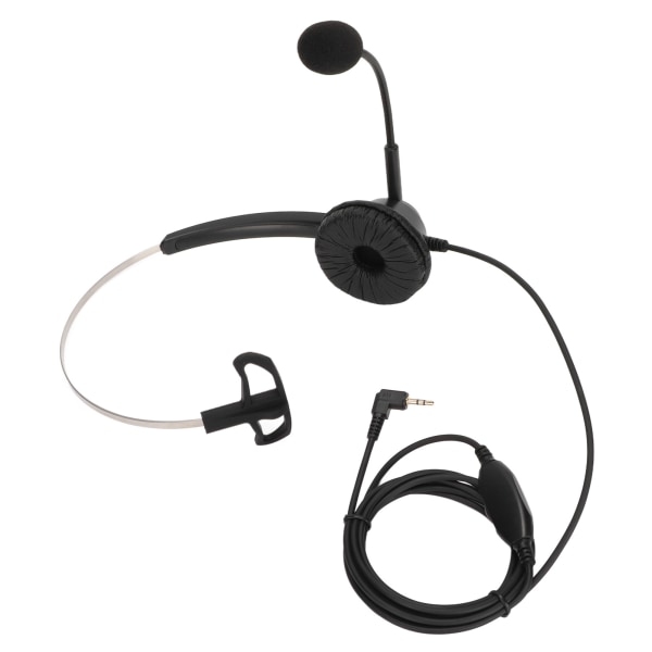 H360‑2.5VA Enkeltsidet Headset Sort Lydstyrkejustering Monaural Hovedtelefoner til 2.5mm Stik