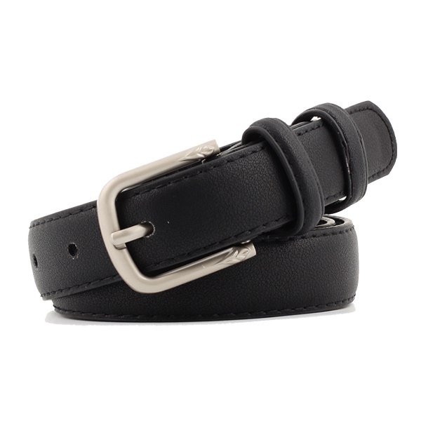 Black Belte Belte i Leather Leather PU Artificial Leather sort
