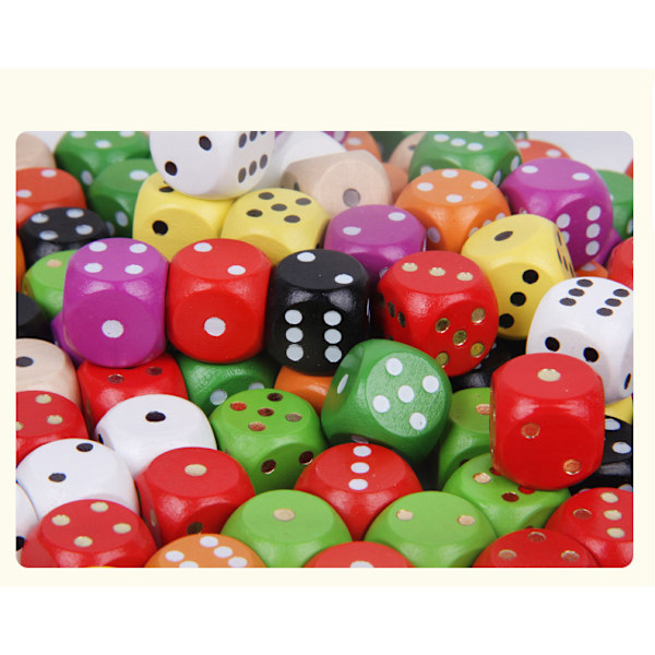 100-pack Tärningar - Sexsidiga för Fest/Spel/Pussel Flerfärgade 100PCS