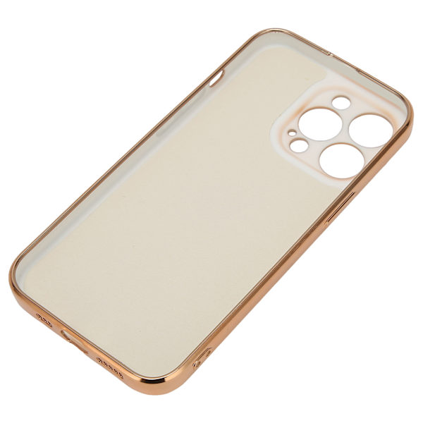 Matkapuhelimen kuori Rose Gold -sähköpinnoitettu rengaskuori Naisille Ultraohut Pehmeä TPU-puhelimen suojakotelo iPhone 13 Pro Valkoiselle