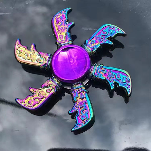 Metallisk Färgglad Legering Fingertopp Gyro Fingerrotation Användbar Verktyg för Tryckreducering Colorful Yan Yue Sword 130