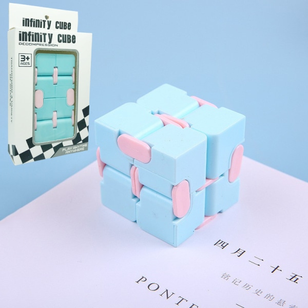 Oändlig Kub Avstressningsföremål Fickkub Macaron Fickflip Kub Avstressning Mini Fickkub Blue Infinite Cube Boxed