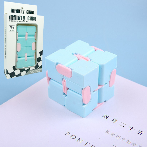 Uendelig kube avstressende gjenstand lommekube makron lommeflipkube avstressende mini lommekube Blue Infinite Cube Boxed