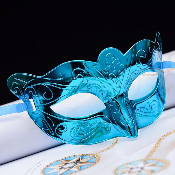 Barnemasker for voksne menn og kvinner, masker for sminkeball og fest blue