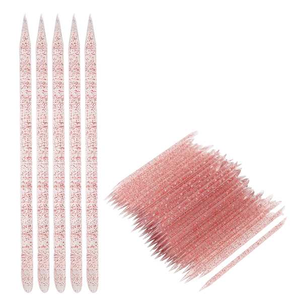 100 st Engångs Nagelbands-tryckare Dubbeländad Nagelbands-manikyr-pedikyrpinnar Röd