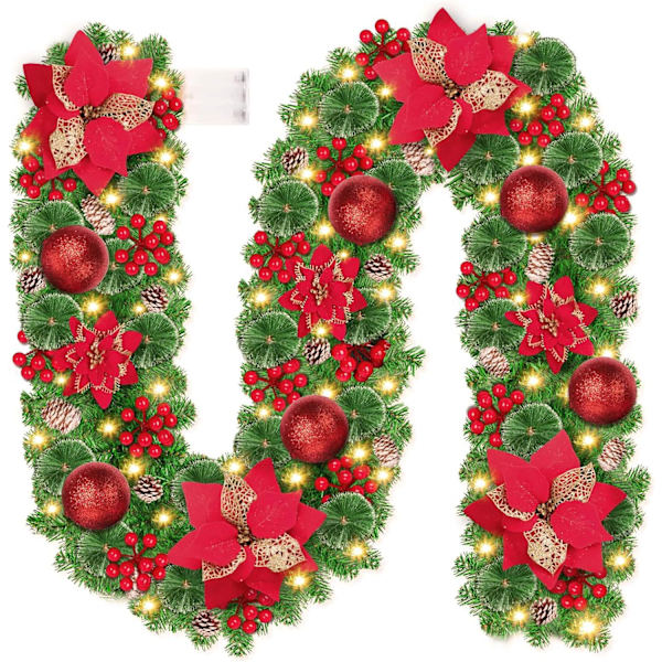 Julgransdekorationer, CHOIGN 2.7m julkrans med 30 LED-lampor batteridrivna 1