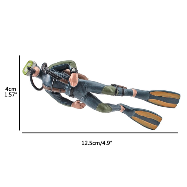 4 st Mini Dykfiguriner Modell Simulerad Undervattenäventyr Dykare Figur Lekset för Scenlayout Bordsprydnader