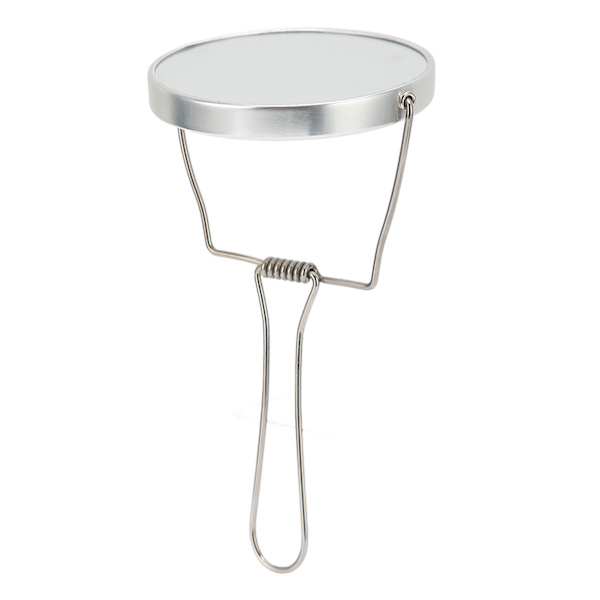 Dubbelsidig Sminkspiegel med 360° Rotation, Aluminiumram i Silver, Rostfritt Stål Stativ för Kontor, Sovsal