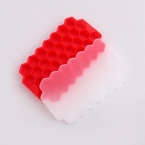 Hushållsisframställning Isbricka Honeycomb Ice Cube Slipverktyg Isbricka 37 Grid Ätbar Silikon Honeycomb Ice Cube Form Pink