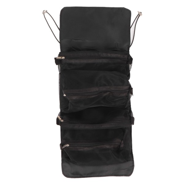 Aftagelig kosmetiktaske Foldbar 4 i 1 multifunktions hængende makeuptasker med krog og løkke til udendørs rejser Sort